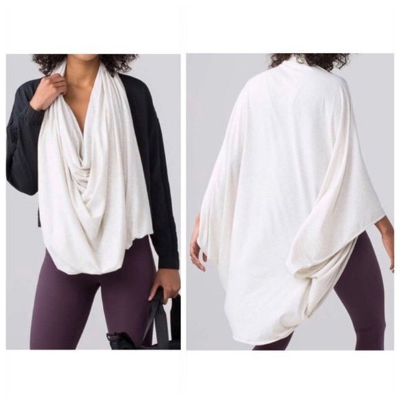 lululemon athletica Accessories - Lululemon Sage Scarf Wrap in Light Grey/White